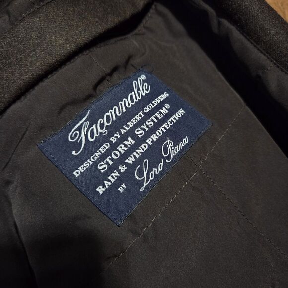 Loro Piana Faconnable Wool Jacket Mens M Brown Storm System Bomber Rain Snow - Picture 13 of 13